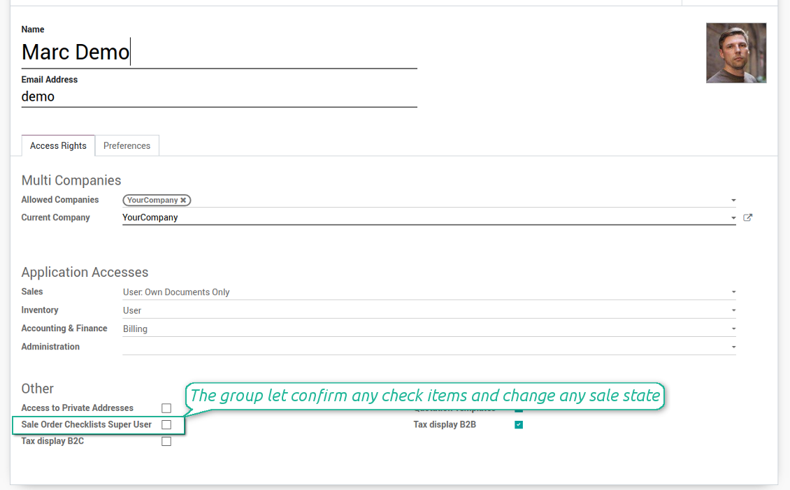 Check list super access level