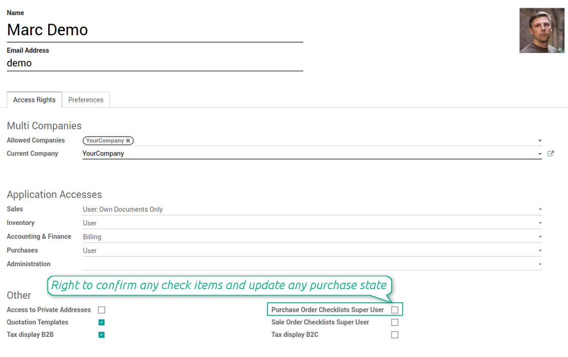 Check list super access level