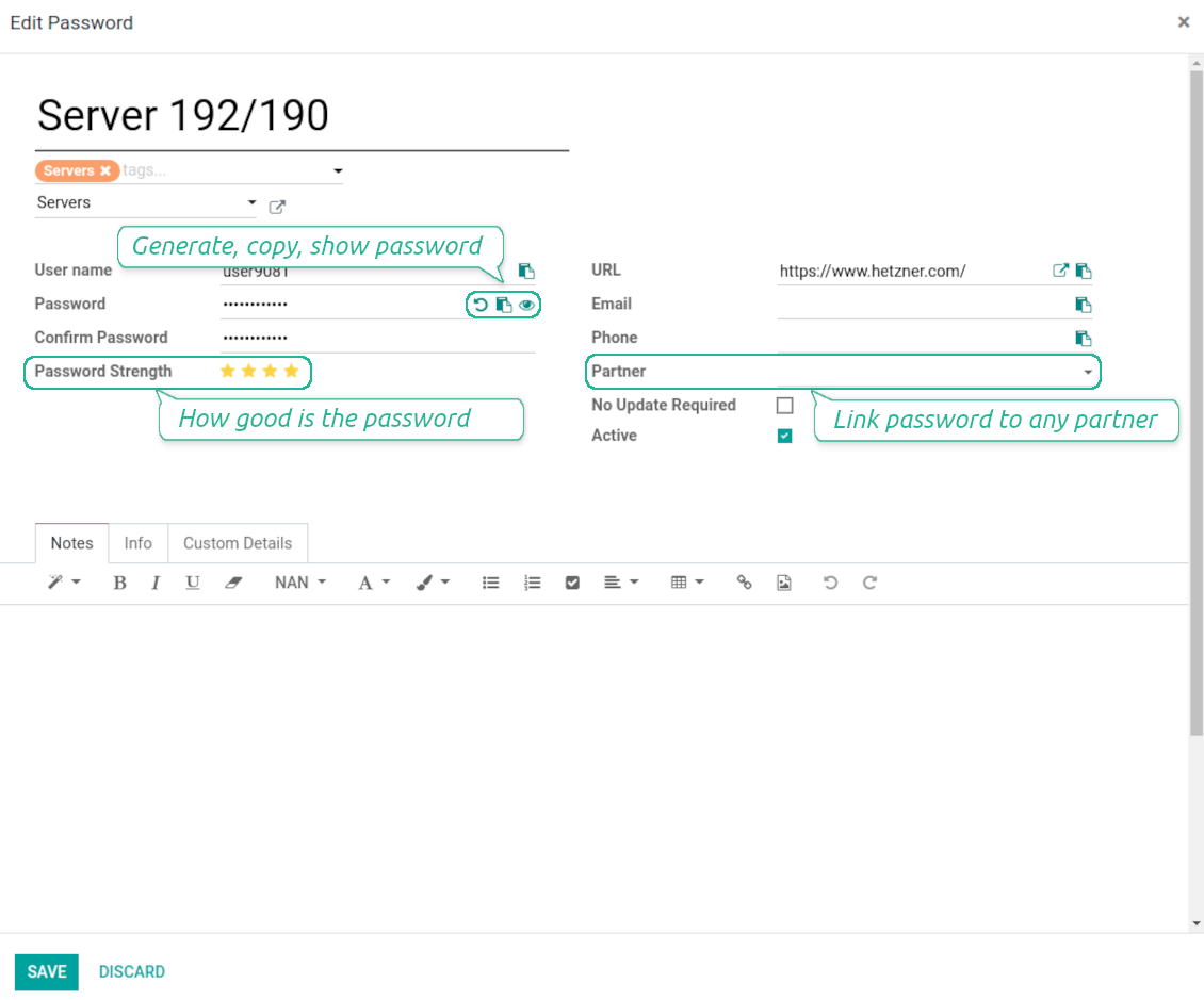 Password form view