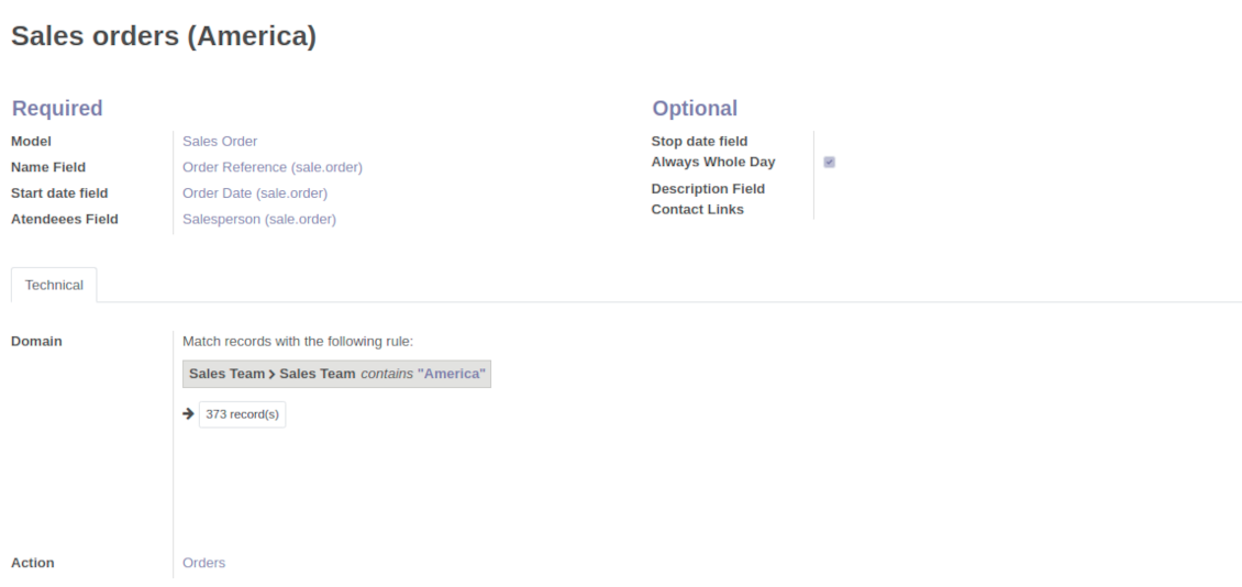 Odoo sales orders joint calendar