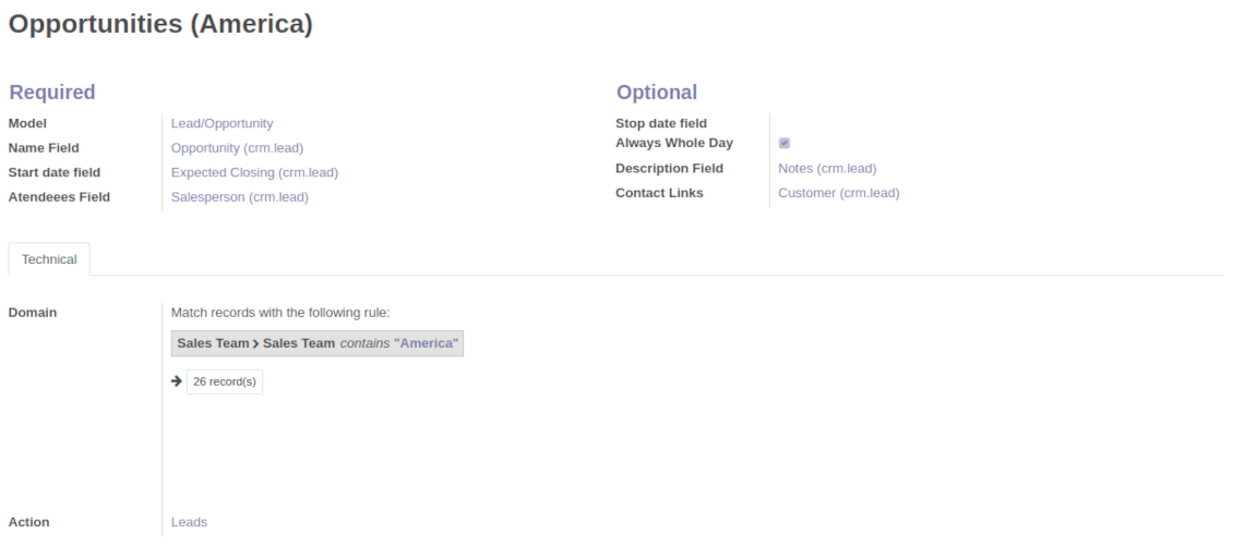 Odoo CRM super calendar
