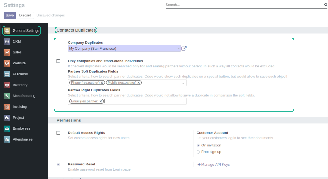 Odoo configure soft and rigid criteria to search duplicates