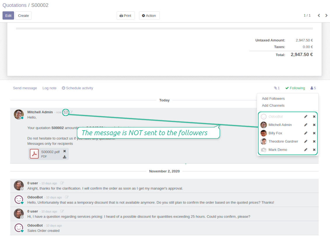 Odoo confidential discussion