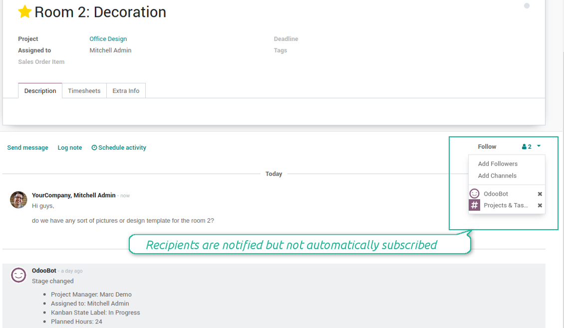 Do not add recipients as followers