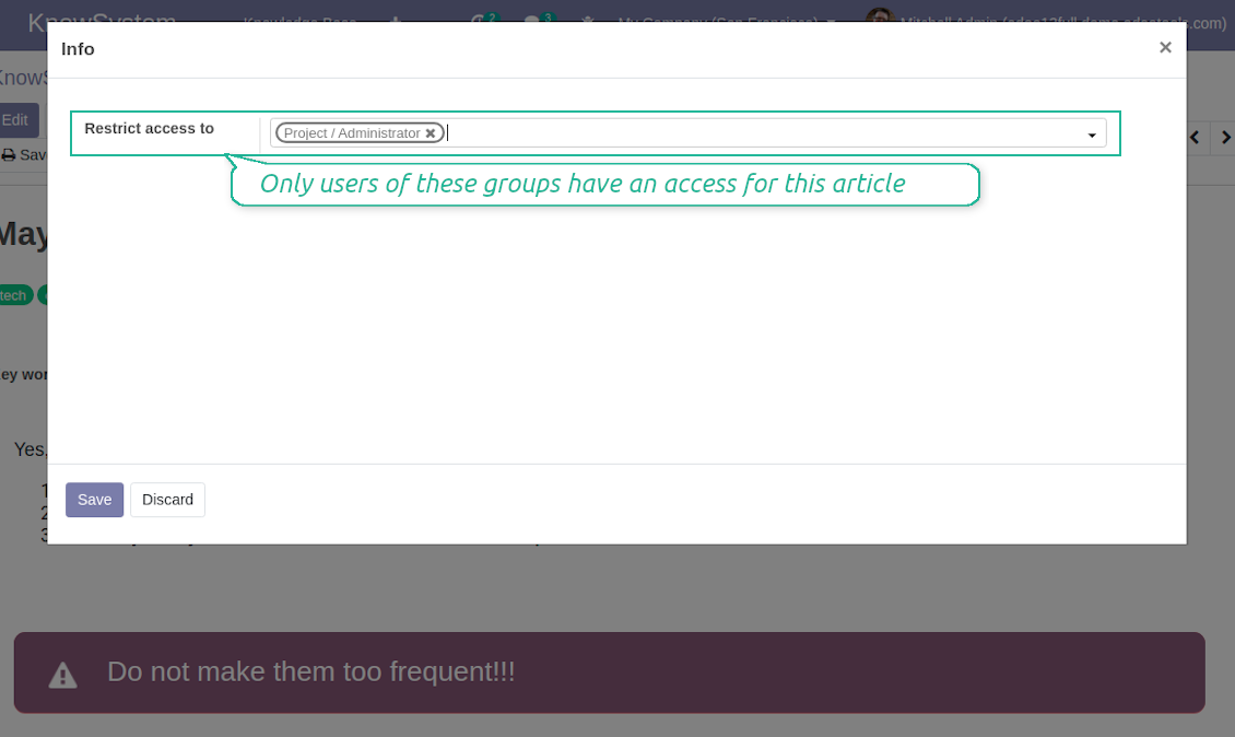 Article user groups