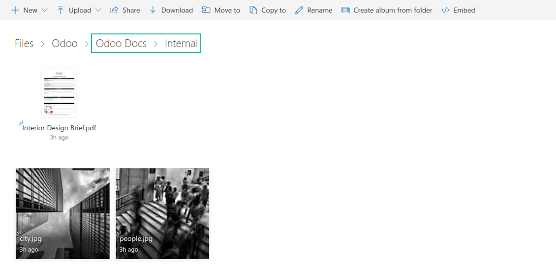 Direct link to OneDrive / SharePoint