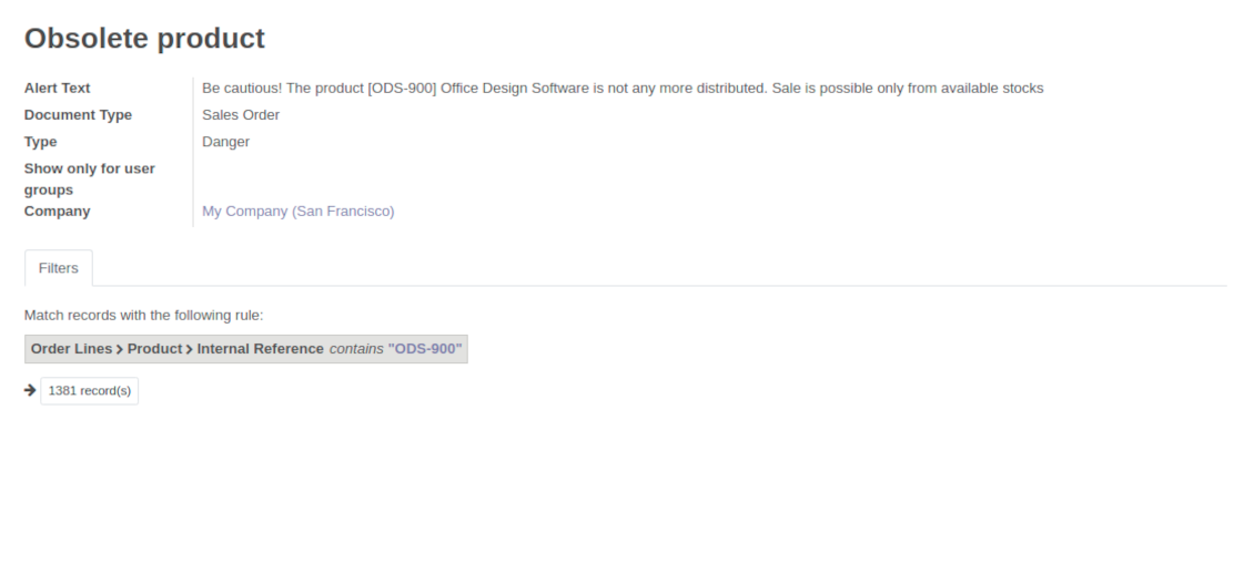 Sale orders warnings