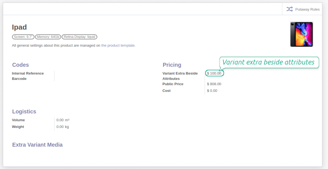 Product variant own surplus and final advanced price
