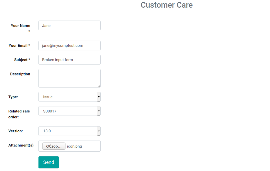 Helpdesk Custom Submit Form