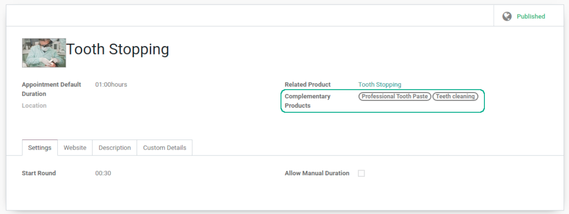 Service settings and suggested products