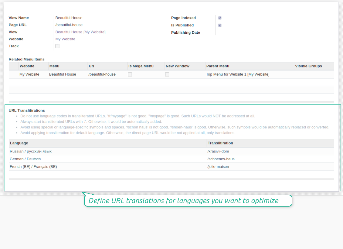 Translate Odoo website addresses in a few clicks