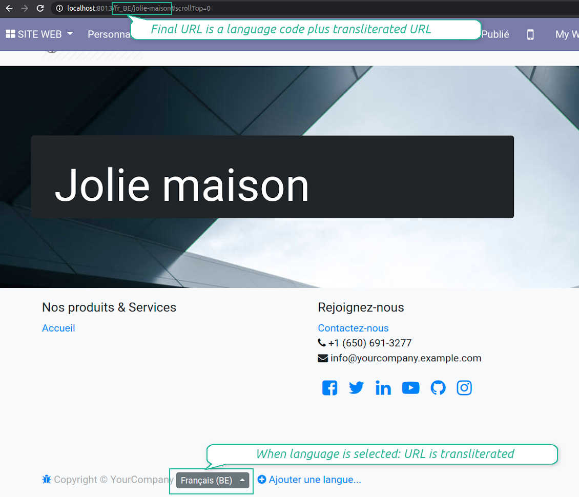 Selecting language results it URL adaption
