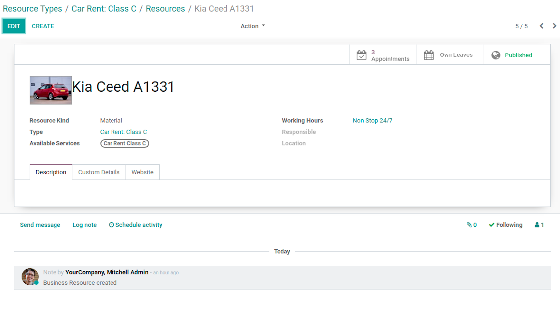 Appointment resource with 24/7 availability