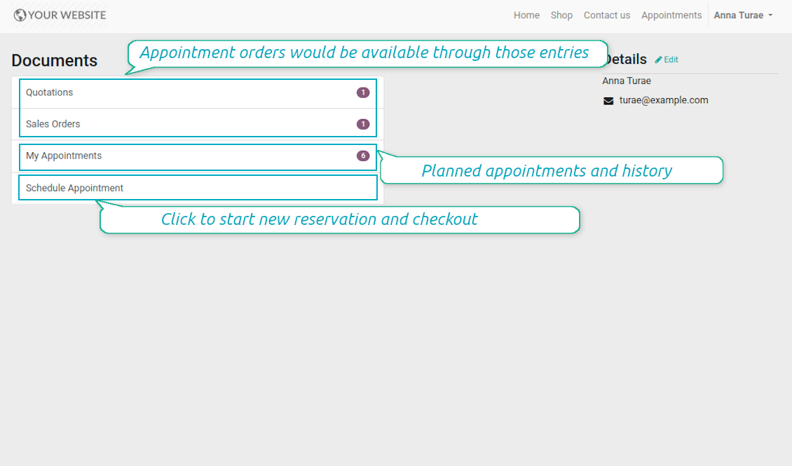 Portal entries for universal appointments
