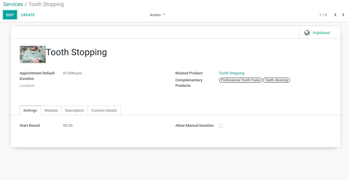Service settings and suggested products
