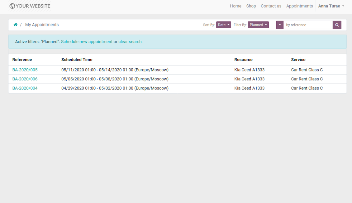 Portal control of reservations