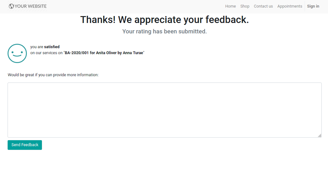 Extra appointment feedback comment