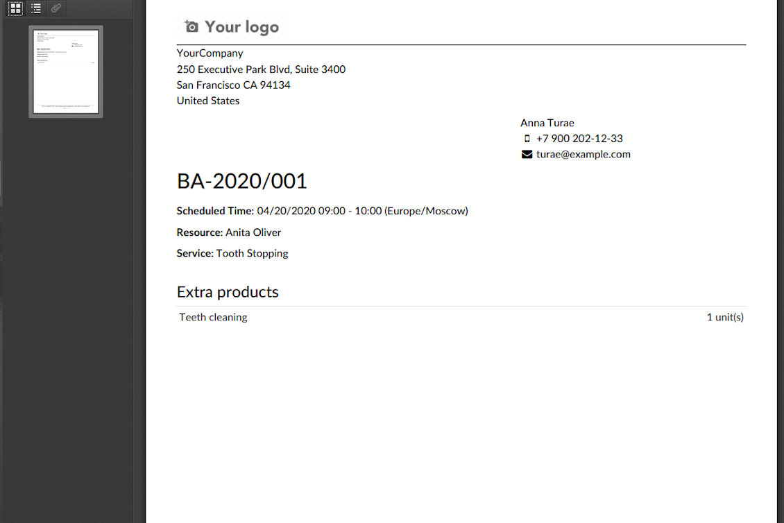 Appointment printing pdf form
