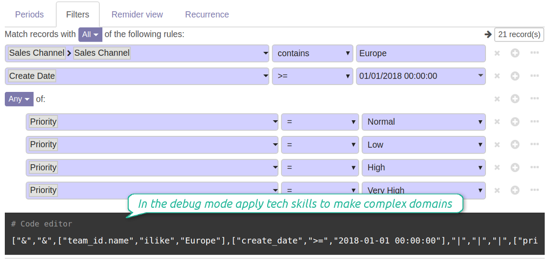 Reverse Polish Notation for complex Odoo domains