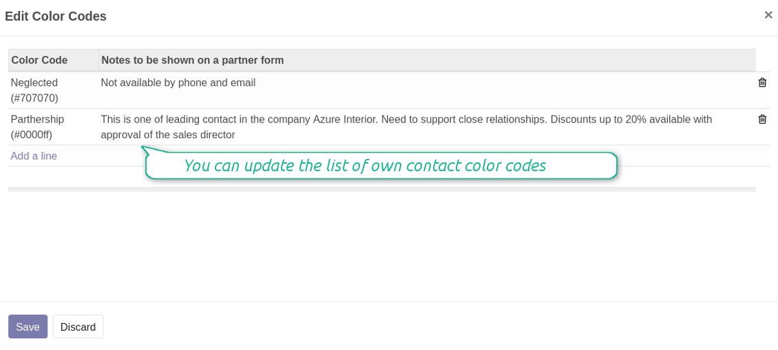 Update color codes notes