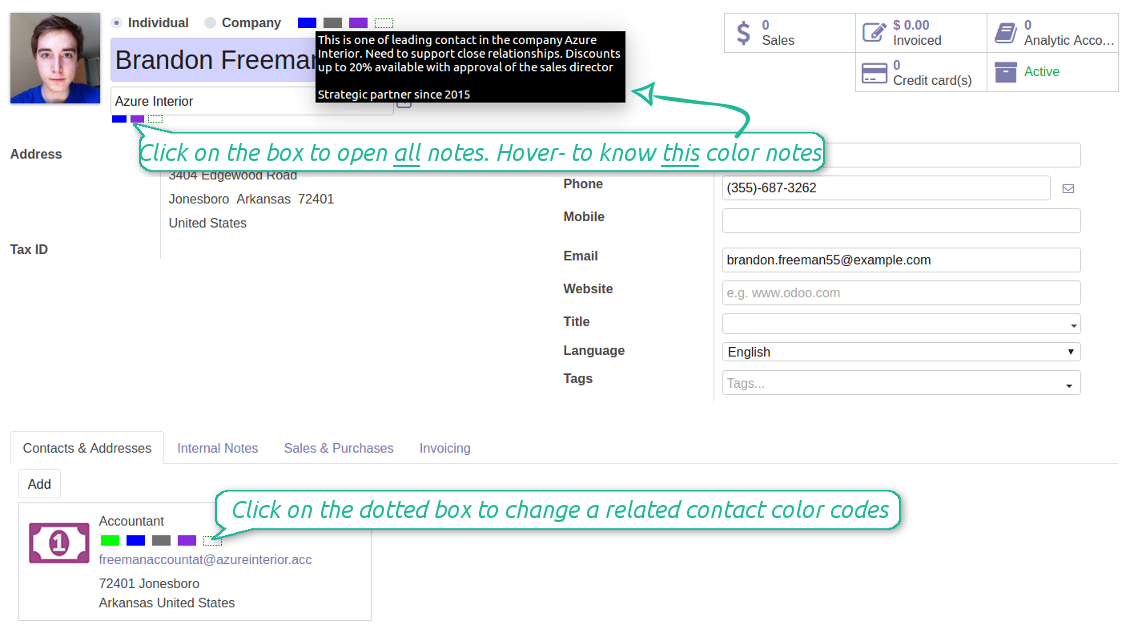 Partner form color boxes