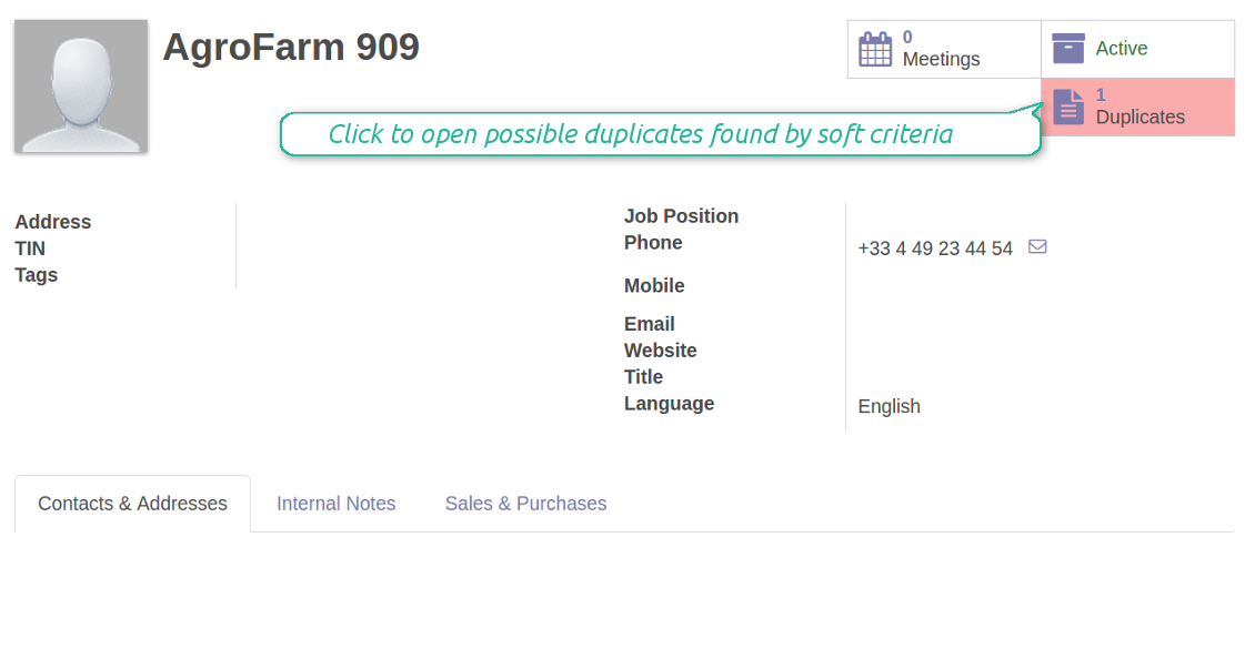 Odoo search customers duplicates