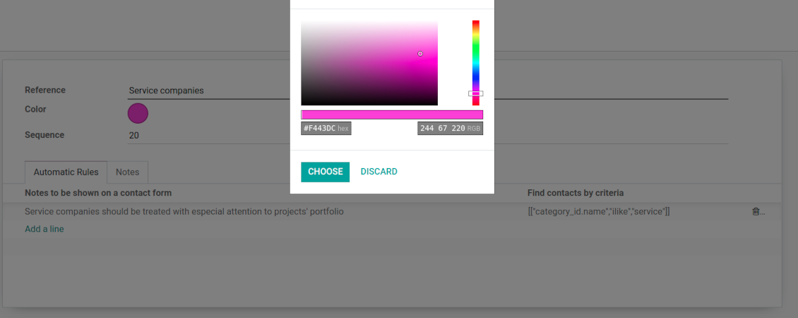 Edit color codes