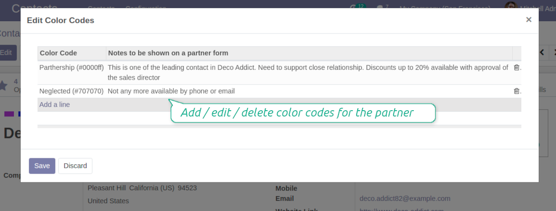 Update color codes notes