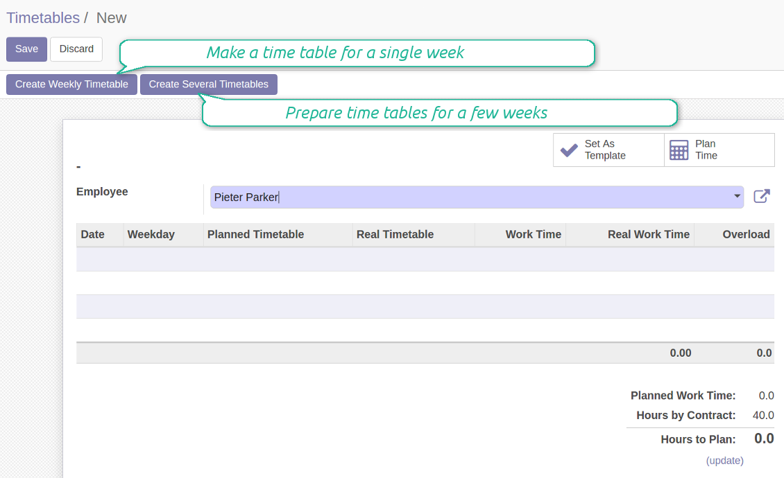 new time table