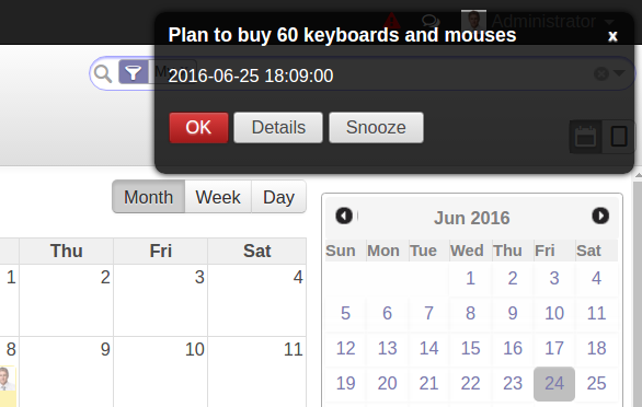 Odoo joint event notify