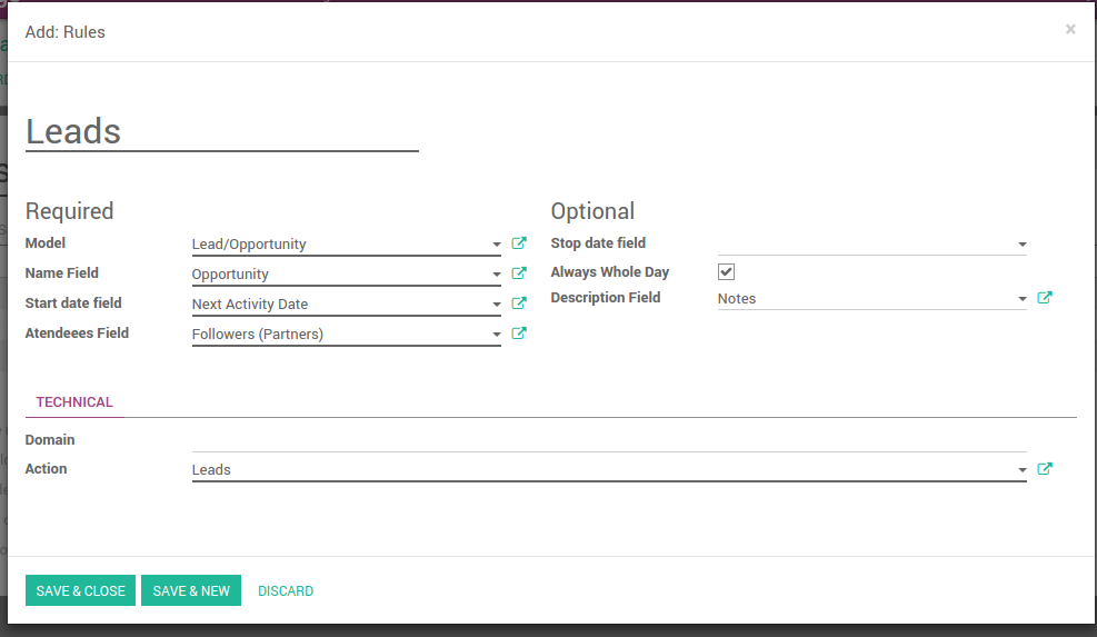 Odoo joint leads