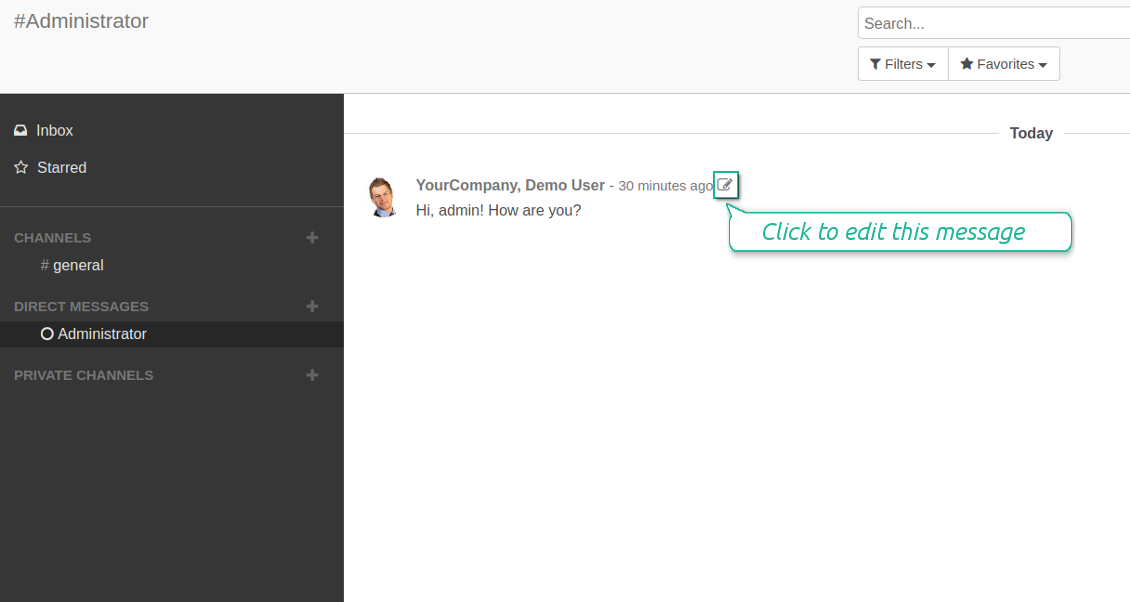 Direct messages to update