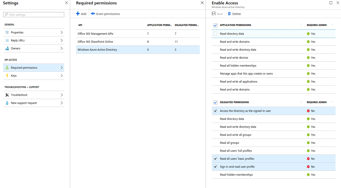 Onedrive app permissions for Odoo sync
