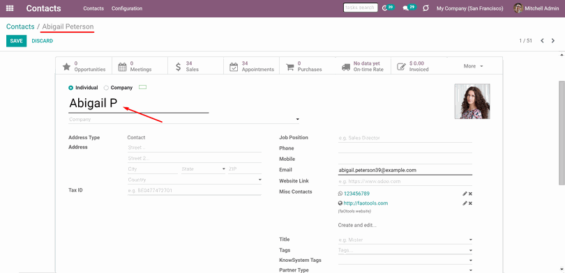 Odoo • Text and Image