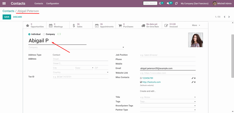 Odoo • Text and Image