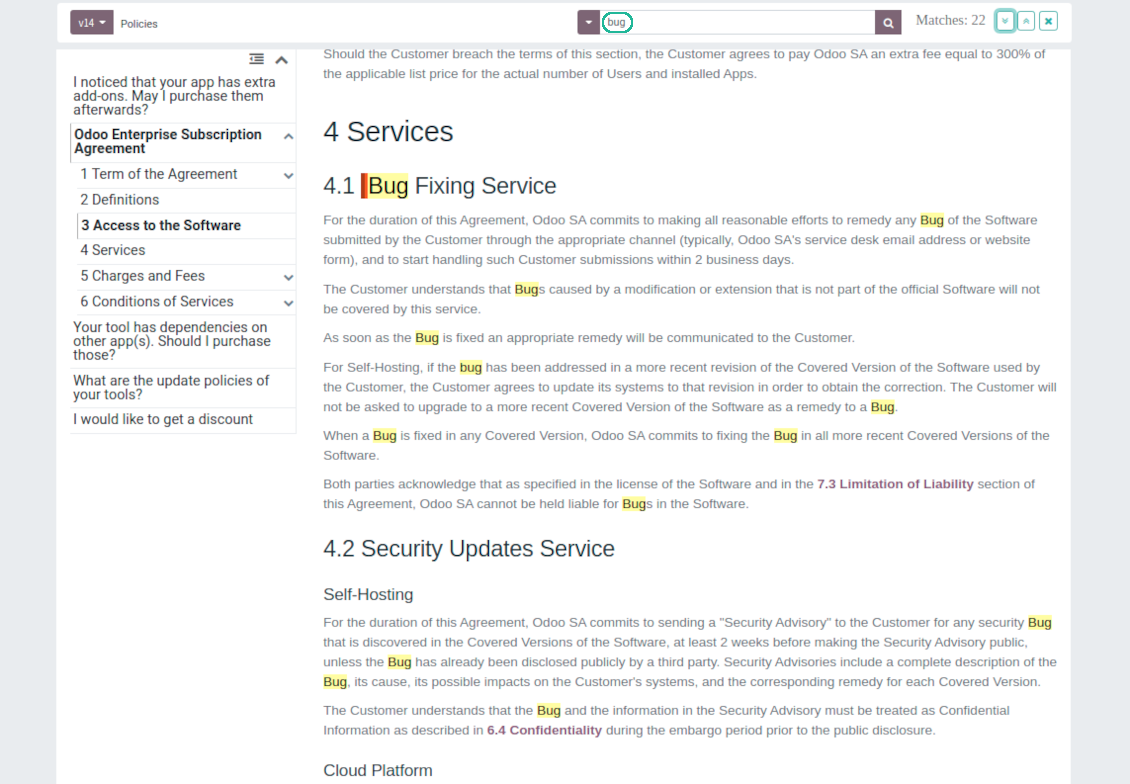 Inline KMS documentation search