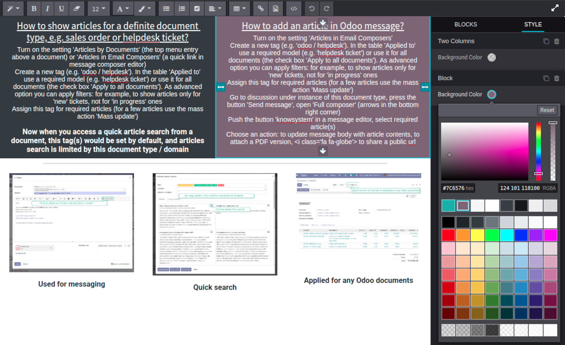 Customize knowledge articles content