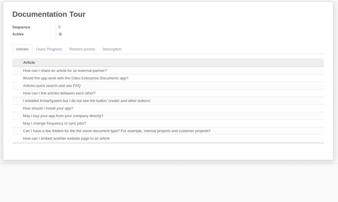 Learning tours based on KMS