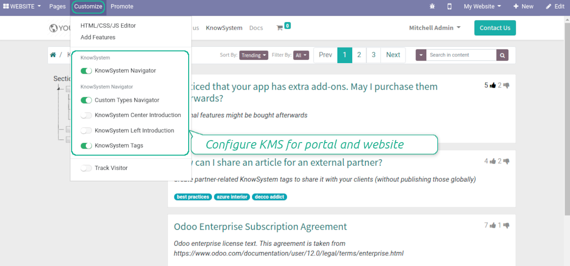 Custom Odoo option for public KMS
