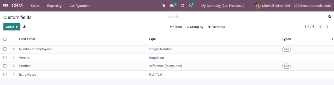 Odoo custom leads fields