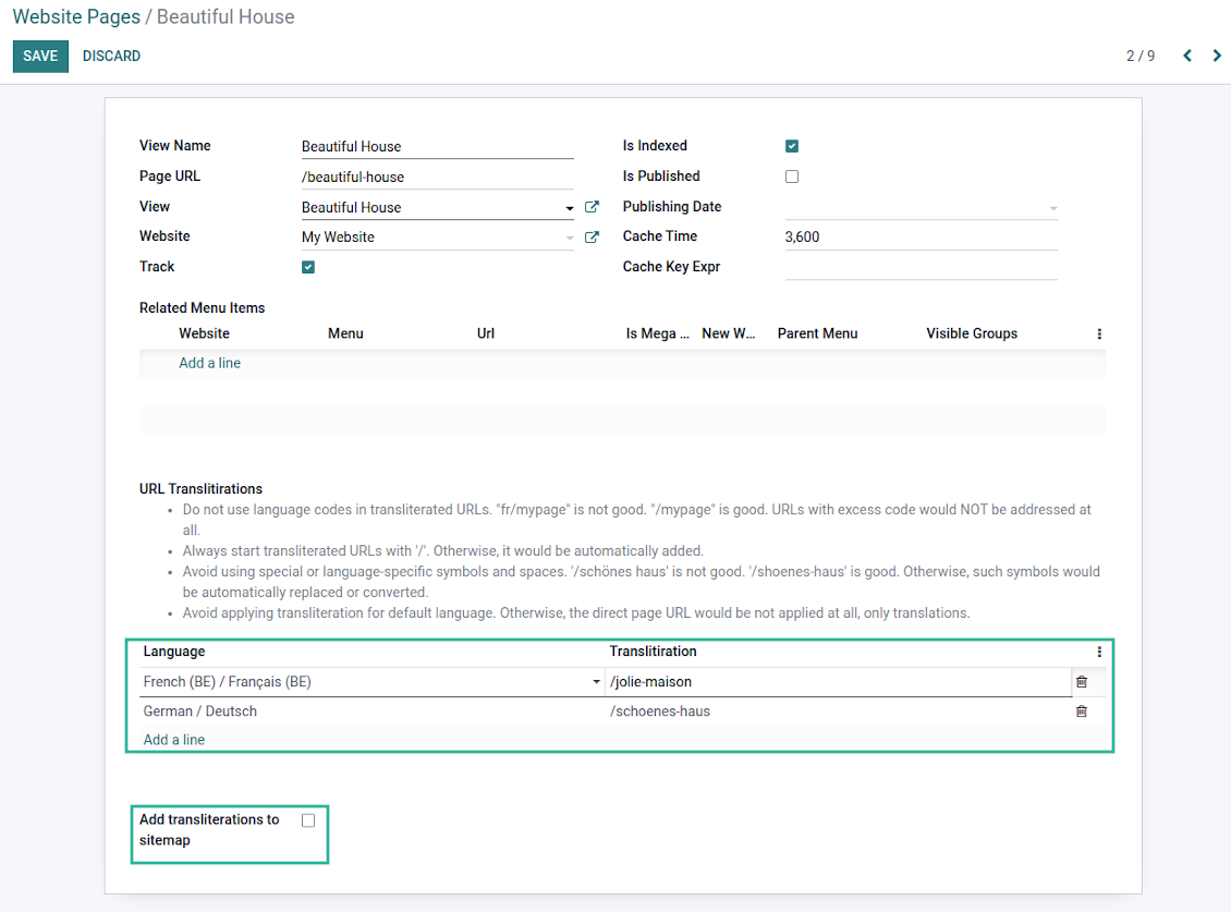 Translate Odoo website addresses in a few clicks