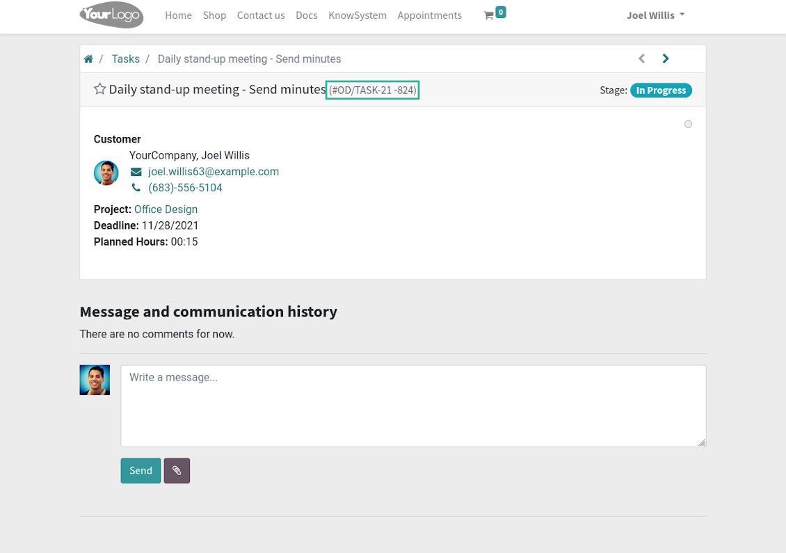 Portal task numbering