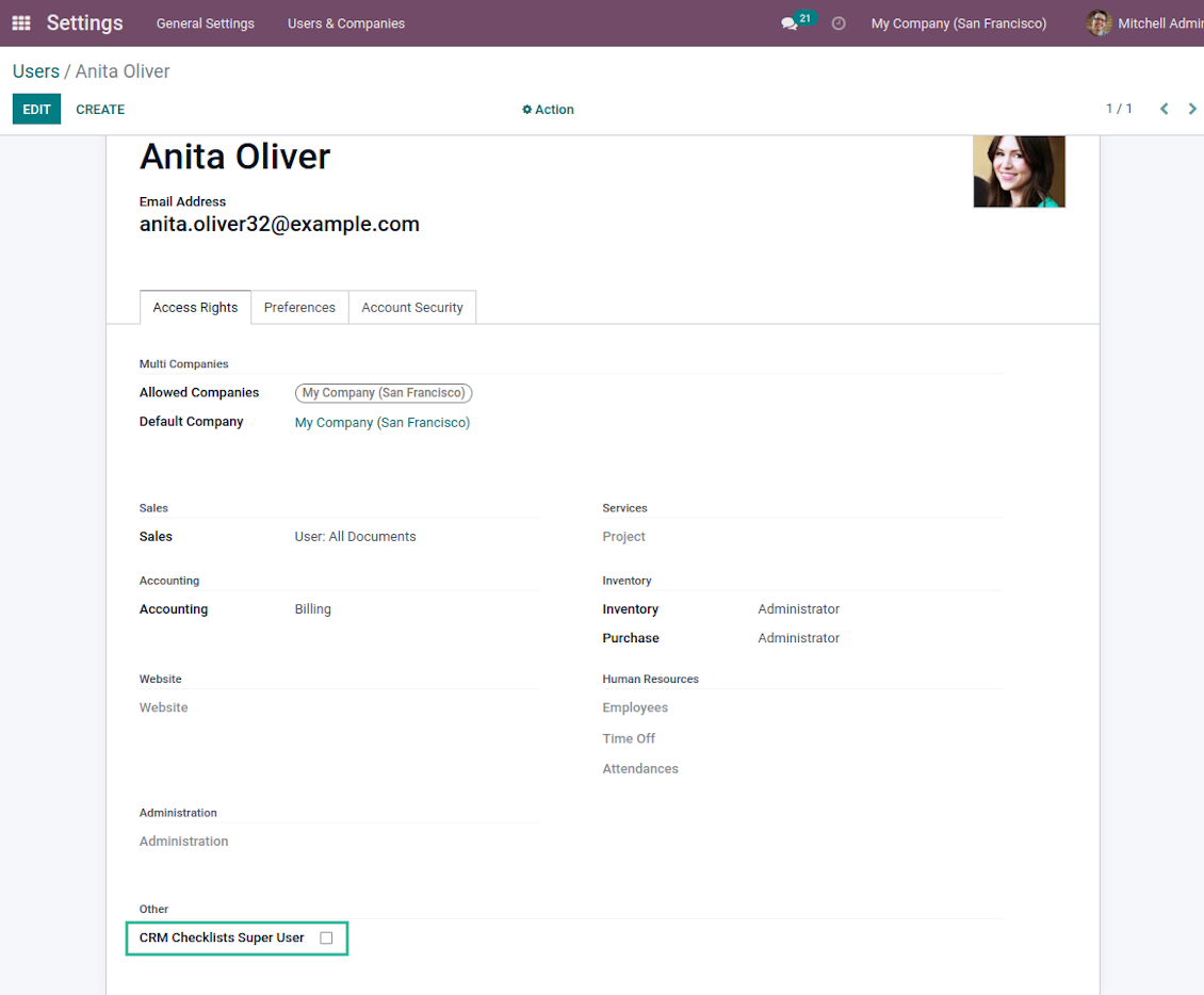 Opportunity check list super user
