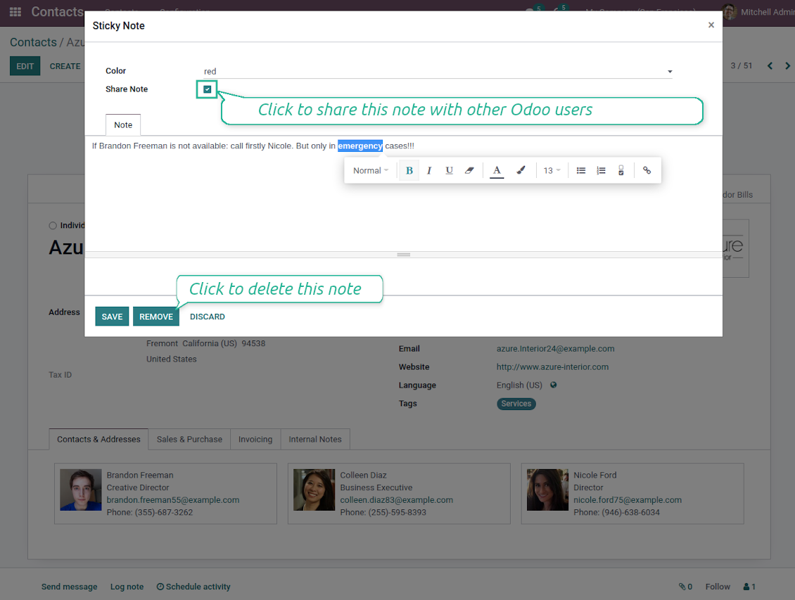 Update Odoo stickers