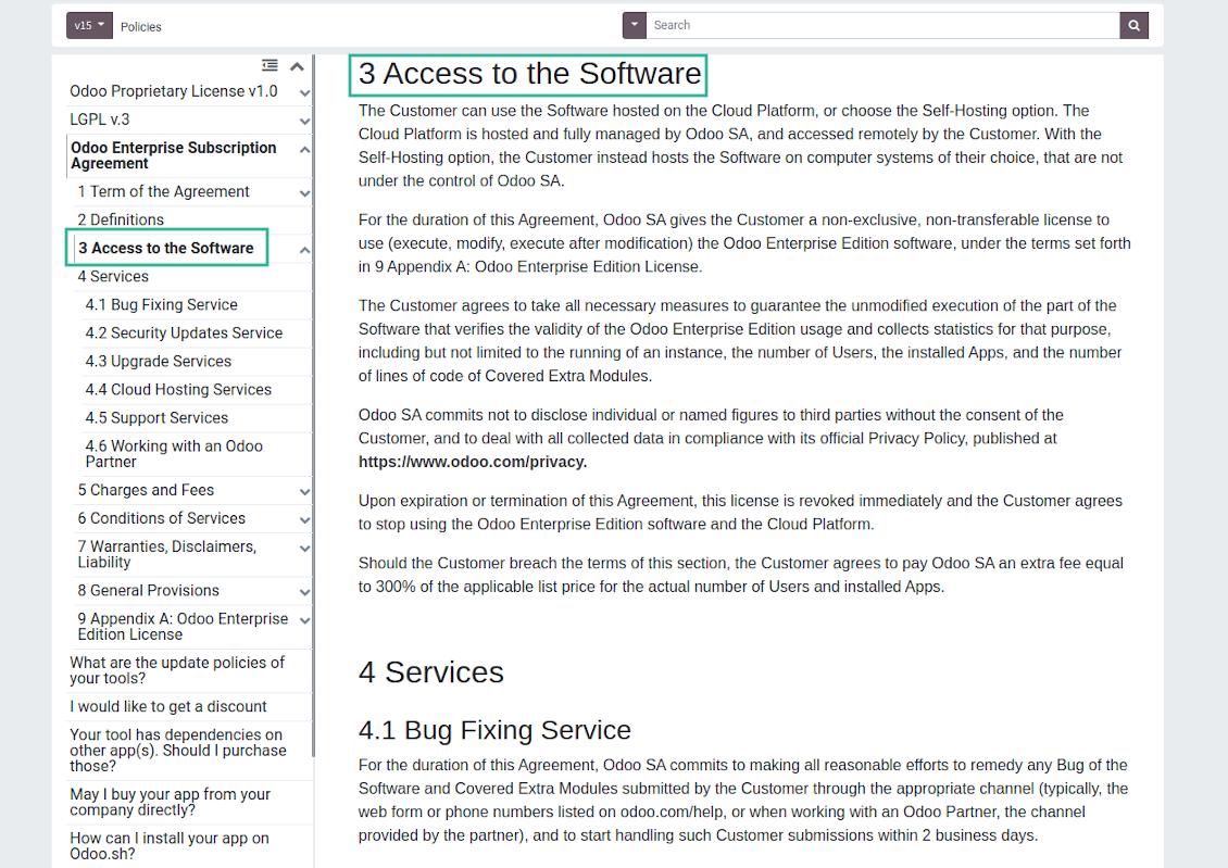 KMS documentation table of contents
