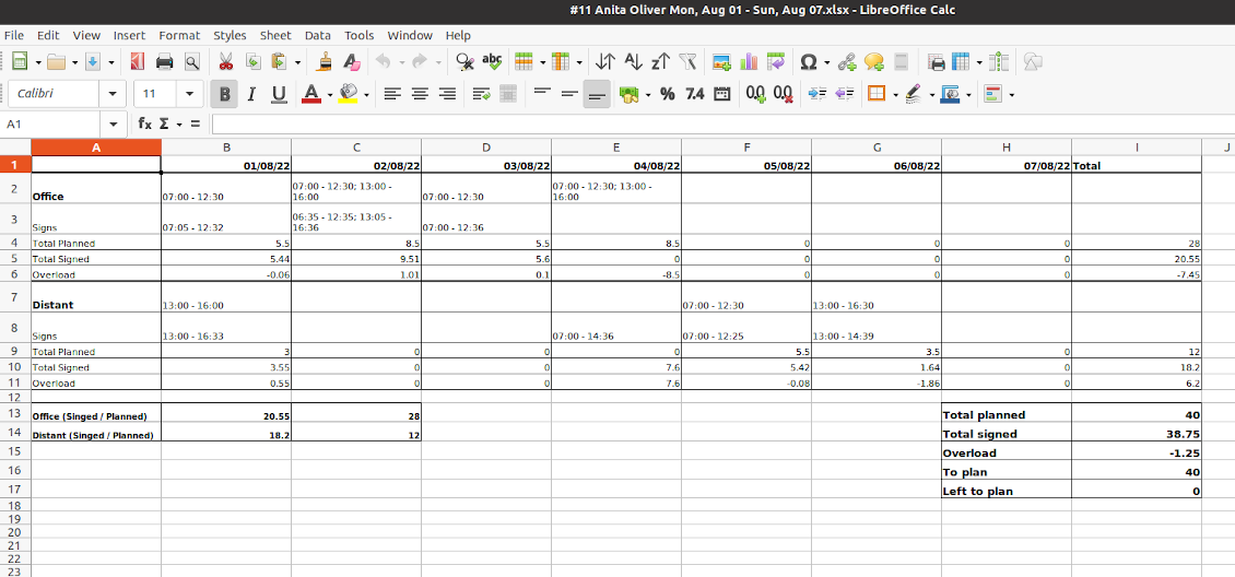 Shifts xlsx