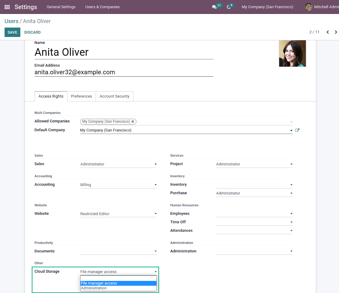 Attachments user access levels