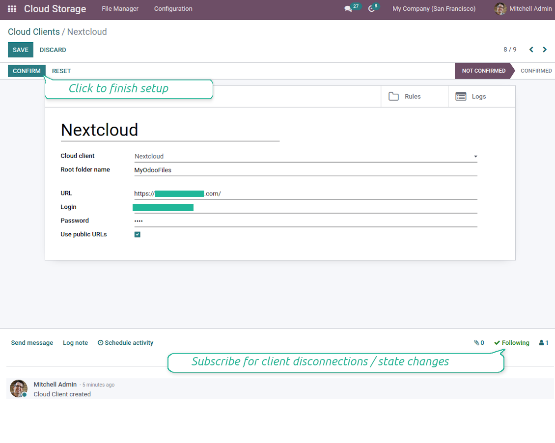 ownCloud / Nextcloud Odoo integration