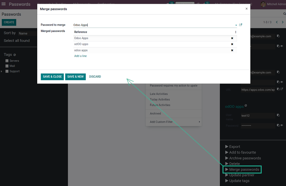 Passwords merging tool