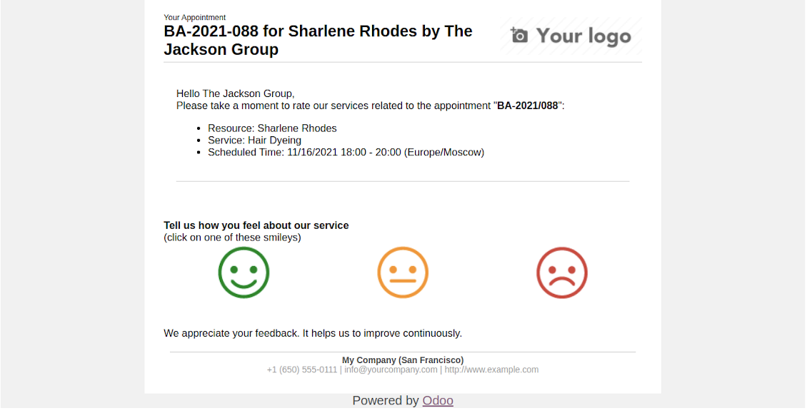 Booking review request